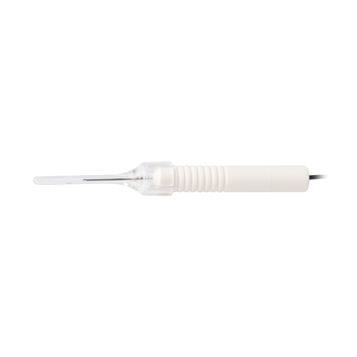 Shielded TotalView Endoillumination Probe, including illuminated scleral depressor.(23 gauge / 0.6 mm)