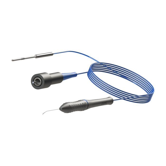 Illuminated Curved Laser probe, 25 gauge / 0,5mm with DORC® connector