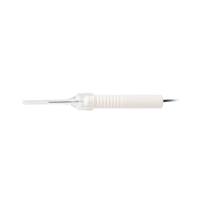 Shielded TotalView Endoillumination Probe, including illuminated scleral depressor.(25 gauge / 0.5 mm)