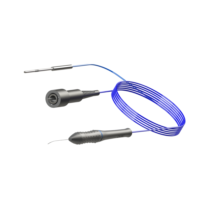 Illuminated Curved Laser probe, 25 gauge / 0,5mm with Alcon® connector