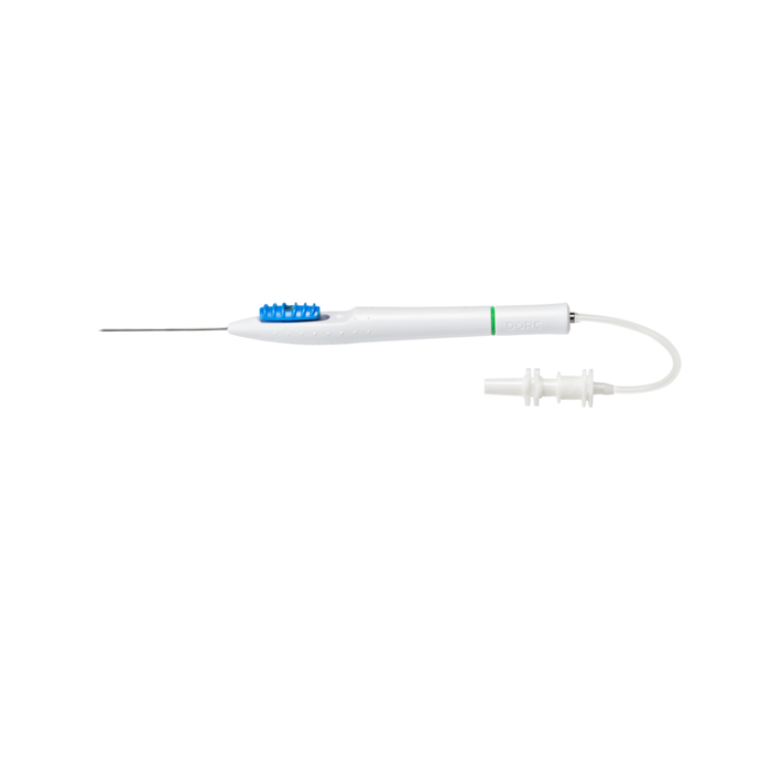 Extendible brush backflush instrument with active aspiration. (23 gauge / 0.6 mm)