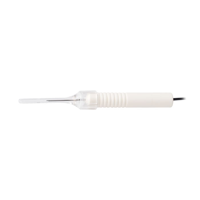Shielded TotalView Endoillumination Probe, including illuminated scleral depressor.(20 gauge / 0.9 mm)