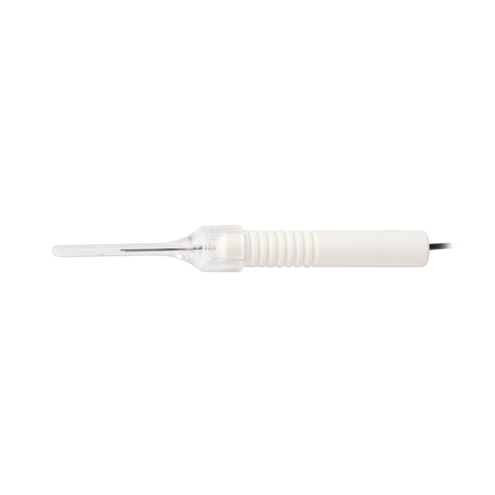 Shielded TotalView Endoillumination Probe, including illuminated scleral depressor.(27 gauge / 0.4 mm)